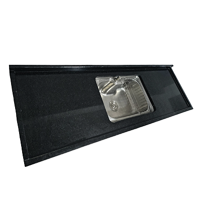 Pia Granito Preto com Cuba gourmet 2,02x57