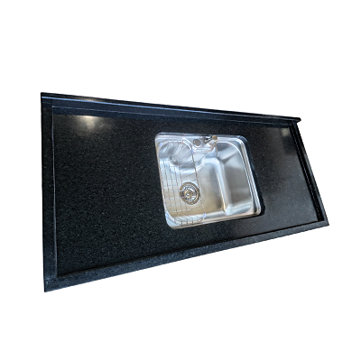 Pia Granito Preto com Cuba gourmet 1,52x57