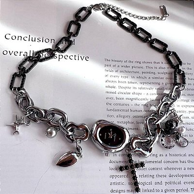 Choker Relógio Preto