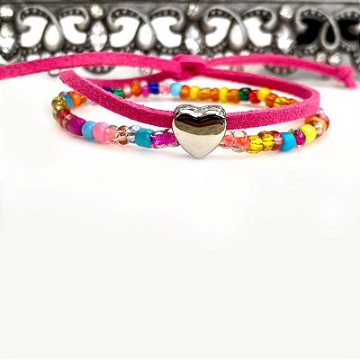 Pulseira Double Beads Pink