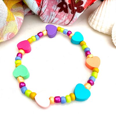 Pulseira Heart Beads Colors