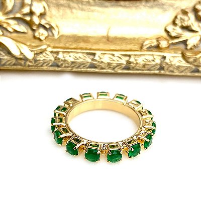 Pingente Ring Emerald Dourado