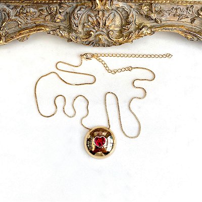 Colar Abaolado Heart Rubi