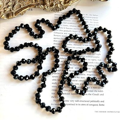 Colar Longo Cristais Black