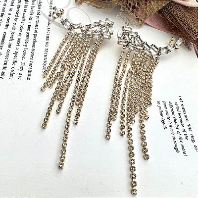 Brinco Ear Cuff Franja Dourado