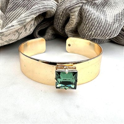 Bracelete Green Square Dourado