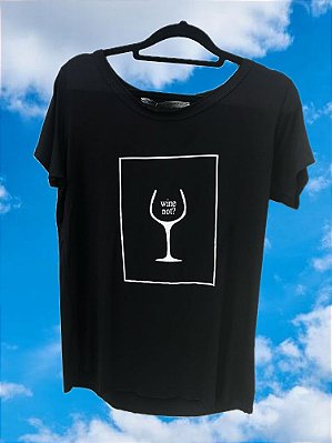 T-shirt Wine Not Preto