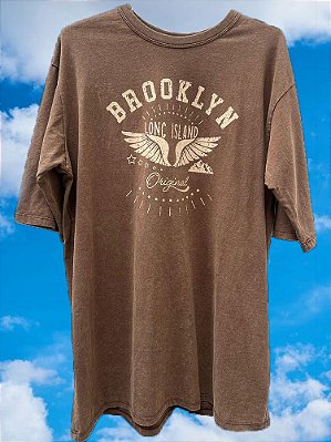Maxi T-shirt Brooklyn Marrom Estonado