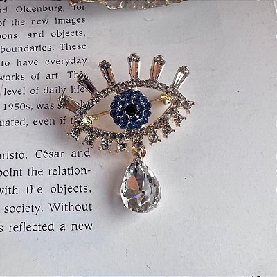 Broche Olho Gota Prateado
