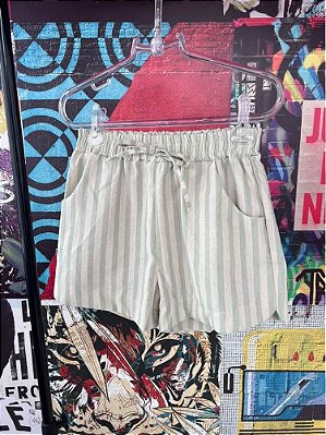Shorts Listrado Menta Off