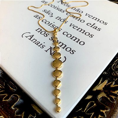 Colar Pingente Bolinhas Dourado