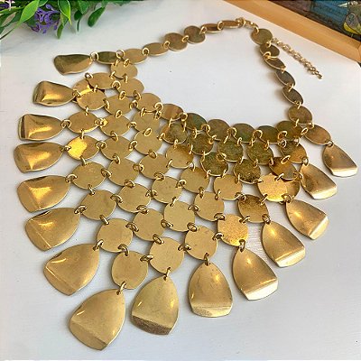 Colar Maxi Chapas Dourado