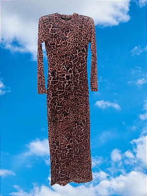 Vestido Longo Tule Onça