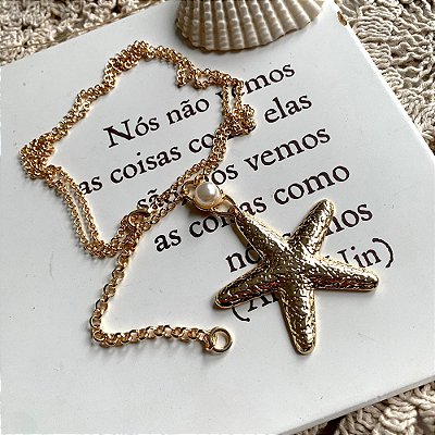 Colar Longo Estrela Mar Dourado