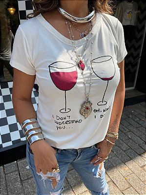 T-shirt Duas Taças Vinho Off White