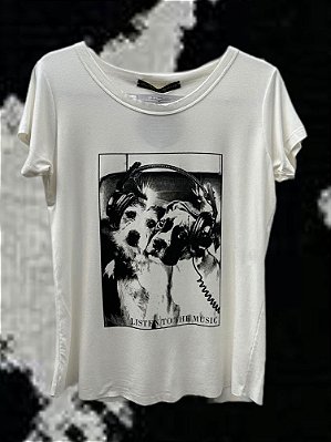 T-shirt Doguinhos Music Off White