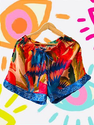 Shorts Arara Bandana Azul