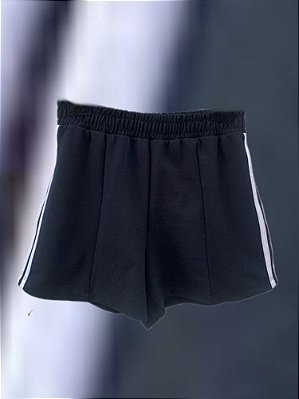 Shorts Listras Laterais Preto