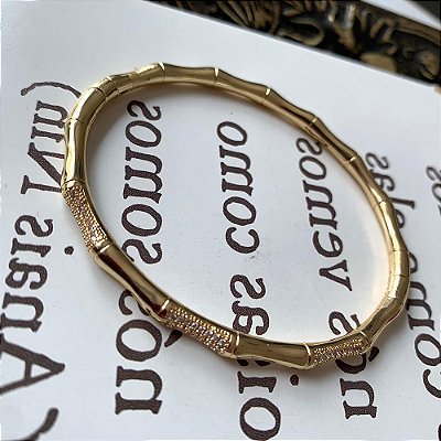 Pulseira Rígida Bambu Dourado