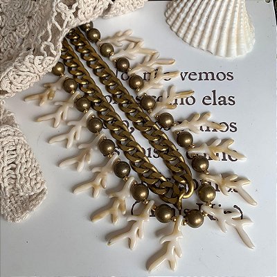 Colar Duplo Mesclado Ouro Vintage