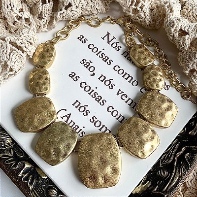 Colar Retângulos Dourado
