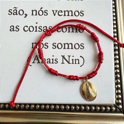 Pulseira Pingente Santa Vermelho