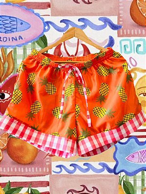 Shorts Abacaxi Barra Quadriculado