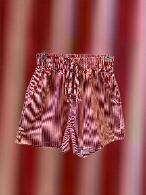 Shorts Listras Vermelho