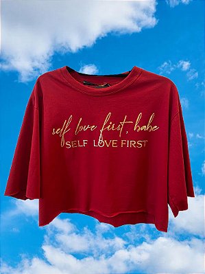 Cropped Love First Vermelho