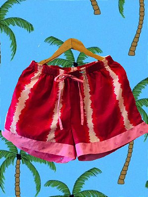 Shorts Riscas Barrado Rosa