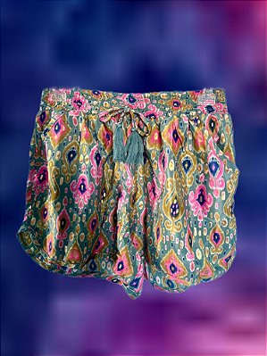 Shorts Estampado Rosa Turquesa