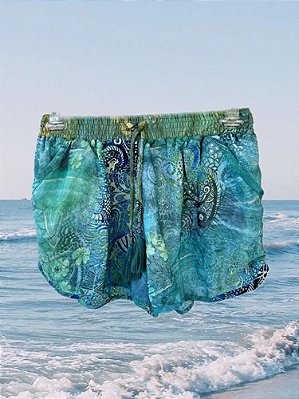Shorts Estampado Verde Azul