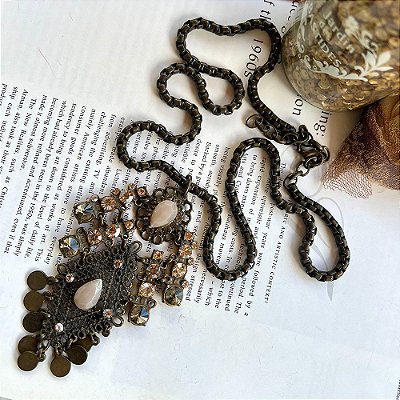 Colar Losango Dourado Vintage