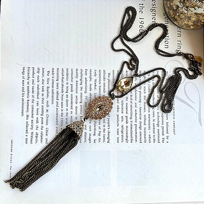 Colar Tassel Gota Dourado Vintage