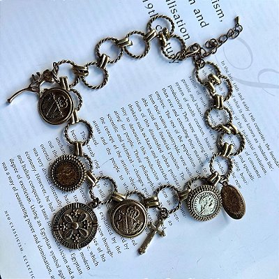 Colar Argolas Dourado Vintage