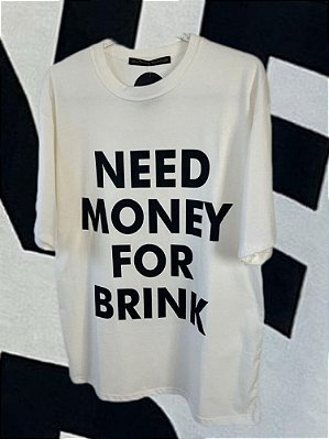 T-shirt Need Money Preto Branco