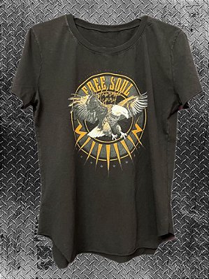 T-Shirt Preta Águia Free Soul