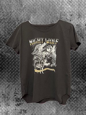 T-Shirt Preta Lobo Night Wolf