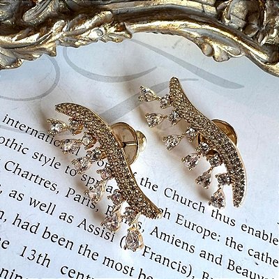 Brinco Earcuff Onda Dourado
