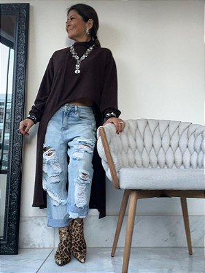 Blusa Assimétrica Marrom