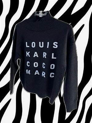 Blusa Tricot Nomes Preto
