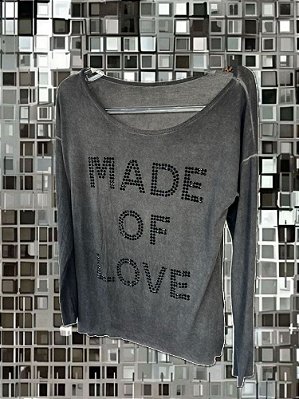 Blusa Made Of Love Cinza Estonado