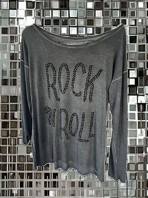 Blusa Rock Cinza Estonado