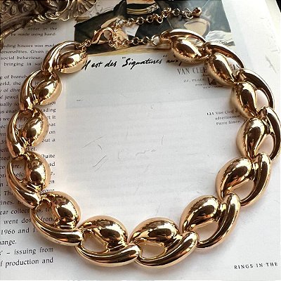 Colar Dourado Vírgulas Fat