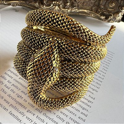 Bracelete Cobra Dourado Vintage