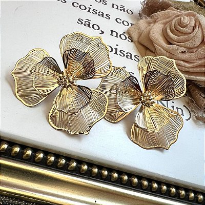Brinco Flor Filigrana Dourado