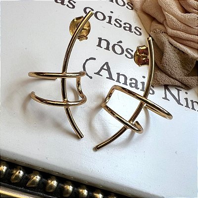 Brinco Earcuff Fios Dourado