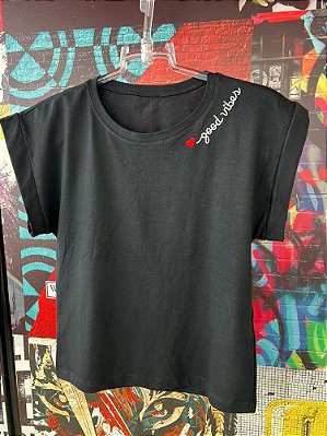 T-shirt Good Vibes Preto