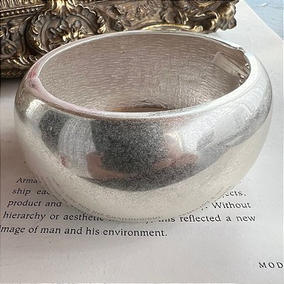 Bracelete Abaulado Prateado Fosco