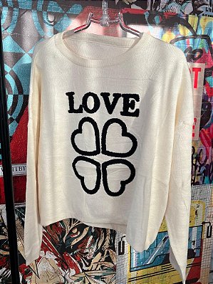 Blusa Tricot Trevo Off White